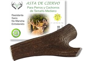 ARTISAN GIFT CO Asta de Ciervo para Perros, Mordedores 100% Naturales - Peso Unidad 75 gr. + (M - 1 und.)