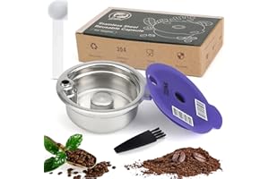 HONEYHOUSE Kapsułka do kawy wielokrotnego użytku, kompatybilna z ekspresami Bosch Tassimo, filtr do kawy ze stali nierdzewnej, kapsułki do kawy z czytelnym kodem kreskowym (220 ml)