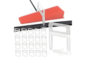 BAERTMY 200 Pièce Croisillon Carrelage Autonivelant 1mm Clips Système de Nivellement pour Pose de Carrelage de 3-16 mm de Hauteur