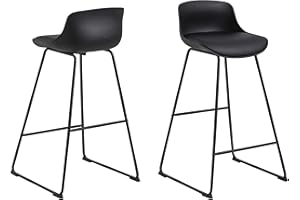 AC Design Furniture Tille Taburete de Bar, Metal, L: 49 x W: 43 x H: 94 cm, Pack de 2 Unidades