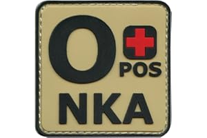 LEGEEON Desert Arid OPOS O+ NKA Blood Type No Known Allergies Morale DCU AOR1 PVC Rubber Fastener Patch