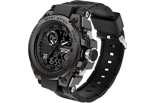 Montre Homme Militaire de Sport Etanche chronomètre Digitale Réveil LED Analogique Montre Connectee Homme