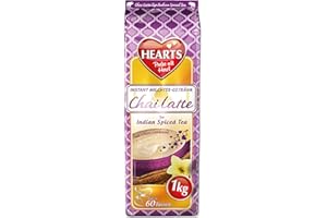 HEART'S HEARTS Chai Latte Instant Milchtee Pulver 1kg, leicht löslich, 60 Tassen einfach zu genießen für zuHause und Gastronomie