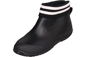 SMajong Herren Damen Gummistiefel Kurze Rutschfeste Regenschuhe Regenstiefel Gefüttert Gartenschuhe wasserdichte Kurz Stiefel 34-43 EU