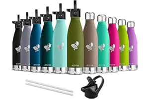 AORIN Wysokiej jakości izolowane próżniowo butelki na napoje ze stali nierdzewnej - 24 godziny chłodzenia i 12 godzin lakierowania proszkowego, odporne na zarysowania, łatwe do czyszczenia