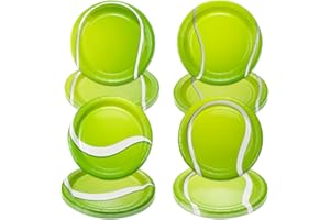 PTECDROTS 40Pcs Tennis Party Plates Decorations - Including 9" Tennisl Ball Plates Disposable Dinner Plates for Kids Tennis Fan Sports Event Tennis Theme Party Supplies