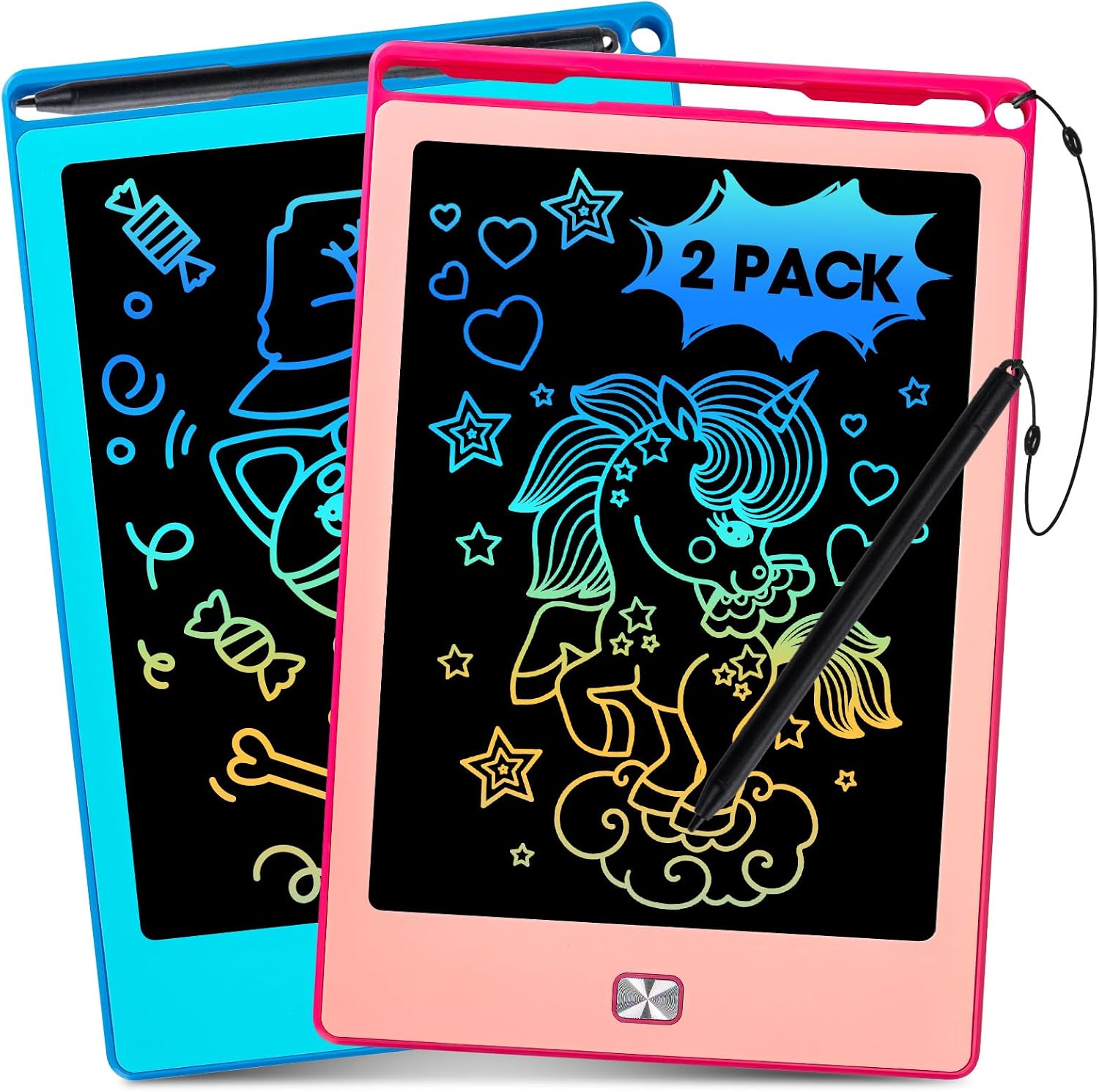 Kinayue Tableta Escritura Niños LCD 8,5 Pulgadas, Pizarra Magnetica Infantil Reutilizable, Juguete de Viaje de Aprendizaje Educativo, Regalo Cumpleaños Navidad, Tablet Dibujo Niños de 3 a 10 años