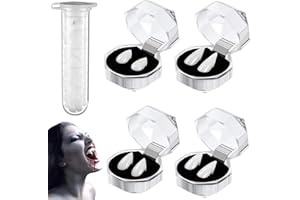 MEETTIKEY 5 Stücke Vampir Zähne Erwachsene Kit, Halloween Zähne Gefälschte Zahnersatz mit Beißring für Cosplay Party Requisiten Halloween Fangs Vampirzähne Halloween Kostüm Maskerade