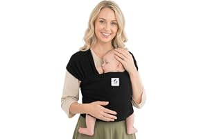 ELDOMA Black Baby Wrap Carrier - Lightweight, Breathable Baby Sling, Hands Free Baby Carrier Sling, Baby Carriers from Newbor