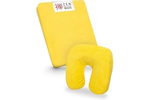 ‎ZEN MASSAGE WARE Zen Spannbezug Set für Massageliege und Kopfstütze - weicher Frotteebezug - hautfreundlicher Liegenbezug - Spannlaken waschbar - Premium Bezug Gelb