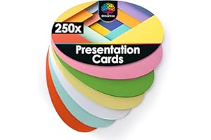 OfficeTree 250 x Flash Cards Oval 19 x 11 cm - 6 Colours - 150gsm - Moderation Cards Indispensable for Presentation and Moderation - Revision Cards - Index Cards - Record Cards