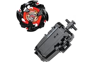 DEZAWRTY Gyro X Set with String Launcher – Cobalt Dragoon Attack Series, Ideal for Beginners, Action-Packed Battling Game for Boys Aged 6+ (Black)