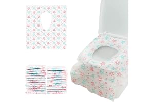 Pomeloone 24pcs Copriwater Monouso Antibatterico, Extra Grande Coprisedili Biodegradabili per Bambini e Adulti, Portatili Impermeabili Usa e Getta da WC Gabinetto Toilette per Viaggi Campeggio