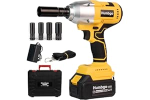 HUMBGO Llave de Impacto Brushless Pistola Escobillas - Taladro de Impacto Bateria 700Nm Atornillador Impacto con 4,0 Ah Batería 3 velocidades con 4 tomas de impacto para Coche y el Hogar