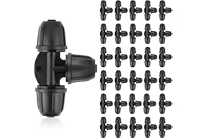 Kalolary 30Pcs 1/4'' Raccordi di irrigazione a goccia Connettori a Tee per tubi di irrigazione da 6 mm, connettori a spina di Goof linea di gocciolamento per sistema di irrigazione del giardino prato