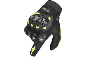 ARTOP Gants Moto Eté Homme Femme Enfant Gant Moto Cross Tactile Anti-Choc Gant Scooter Respirable(Vert,XXL)