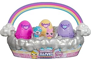 Hatchimals Alive wiosenny koszyczek – z 3 jajami samowylęgającymi się i łącznie 6 zwierzętami dla fantazyjnej zabawy, prezent wielkanocny dla dzieci od 3 lat