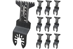 QOCO 10 Pack 45mm Wide Universal Oscillating Multi Tool Blades Wood Quick Release Saw Blades Set Compatible with Dremel Fein Multimaster Ryobi Milwaukee Rockwell Bosch Makita Worx Dewalt Multitool Blade