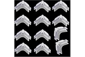 CAASFOOY Confezione da 12 coperture morbide per acquari, 8mm Protezioni angolari acriliche ad Alta Resistenza, Installazione Semplice（Trasparente）