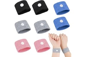 KFDDRN Lot de 4 paires de bracelets d'acupression, anti-nausées, pour nausées de grossesse, mal de mer, nausées de voyage