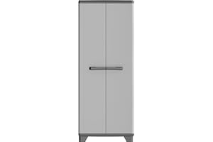 KETER | Armoire Utilitaire Planet - Plastique recyclé, Gris/Noir, Cabinets, 680x390x1730 mm