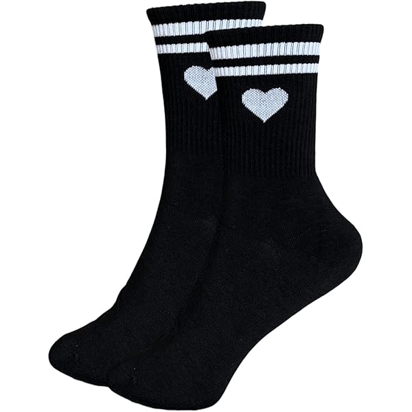 JDGFH 8 Paar Tennissocken Kinder - Baumwolle Sportsocken Größe 32-36 Mit Herz-Muster