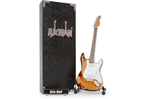 AXMAN Eric Bell (Thin Lizzy) Miniature Guitar Replica - Music Gifts - Handmade Ornamental 1/4 Scale - Includes a Display Box, Name Tag and Miniature Guitar Stand