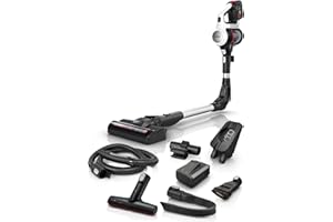 ‎BOSCH Bosch Akku-Staubsauger Unlimited 7 BSS715CARP, kabellos, Knickrohr, Hygiene-Filter, 10 Jahre Motorgarantie, 5.0 Ah Akku, Schnellladegerät, XXL-Polsterdüse, Turbostufe, Made in Germany, weiß