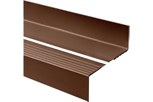 Quest Trappkantsprofil RDD PVC 40×60 mm halkfri – brun, 150 cm | Bred trappnoskyddsprofil monteras med skruv, skyddar trappkant från nötning och halkrisker