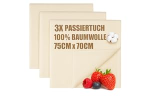 com-four® 3x bagarlinne, ostduk, silduk, dumplingsduk gjord av 100% bomull