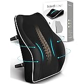 Travel Ease Cojín de Soporte Lumbar Ergonómico, Respaldo de Espuma Viscoelástica para Asiento de Automóvil, Silla de Oficina,