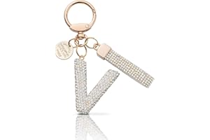 MORSUNBELA Portachiavi ragazza portachiavi lettera, Iniziale keychain keyring ciondoli