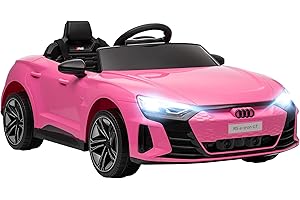 HOMCOM Voiture électrique Enfant 12 V - véhicule électrique avec télécommande parentale fournie - V. Max. 5 Km/h - Effets sonores, Lumineux - Audi RS E-tron GT Rose