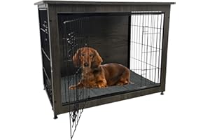 MaxxPet Cage pour Chien en Bois - 69 x 51 x 60 cm - Banc pour Chien - Cage pour Chien pour la Maison - Niche pour Chien - Marron