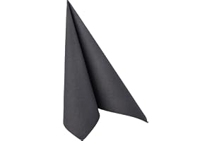 Papstar servetter/servetter svart "Royal Collection" 40 x 40 cm, 1/4 vikning, perfekt för gastronomi, hushåll eller fester, #