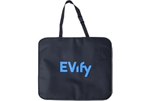 EVify Bolsa de Carga Tipo 2 para el Maletero • Bolsa para Cables de Coche eléctrico, Compartimento para Tarjetas de Carga y diseño Que Ahorra Espacio, Negro