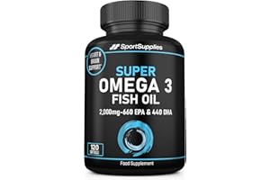 Omega 3 Fish Oil Capsules High Strength - 2,000mg Daily Serving - 33:22 EPA/DHA - 120 Softgel Capsules - SS Sport Supplies