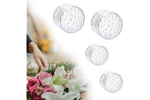 Ceeyoll Rotateur de Bouquet 4 Pièces, Support de Tige de Fleur Transparent, Support de Tige de Fleur de Vase, Support de Composition Florale Rond, Fleurs de Bricolage pour Composition Florale