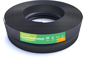 ALL4GARDENER Flexible Rasenkante Kunststoff (20 m, schwarz) - Robustes Stay-in-Place Design - Sehr Gut zu Verarbeiten, Min. 30 Jahre Lebensdauer, Unsichtbar - Beeteinfassung aus 100% recyceltem Plastik