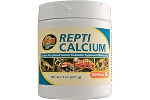 Zoo Med Repti Calcium - Integratore per rettili e Anfibi, Carbonato di Calcio Puro per Rettili Senza Vitamina D3-8 oz /227 g