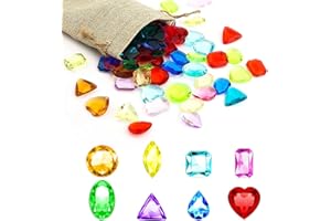 AOMIGT Acryl Diamanten Kinder,Acryl Diamanten,64 Stück Diamanten Bunt Kinder,Diamantkristalle Transparent Edelsteine für Kindergeburtstag, Große Deko-Diamanten für Hochzeit Vasen Tischdeko,Gastgeschenke