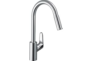 hansgrohe Focus M41 Mitigeur de cuisine 240, avec douchette extractible 2 jets, sBox, chromé, 73880000