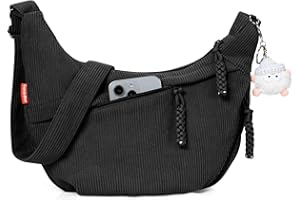 Captain Blues Umhängetasche Damen Crossbody Bag Cord Tasche Halbmond Tasche Damen, Verstellbare Schultertasche mit Reißverschluss und Baumwollfutter, Ideal für Arbeit, Reisen und Uni