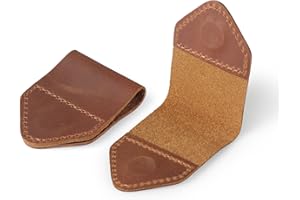 Londo Segnalibri in Vera Pelle (Set 2) - Fatto a Mano - Pelle Pieno Fiore - Elegante & Resistente - Marrone Chiaro