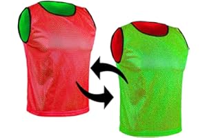 SPORTSBIBS Fußball Leibchen für Kinder und Erwachsene, Wendeleibchen 2-Farbig, Trainingsleibchen, Markierungshemd Doppelseitig für Team-Spiel, Damen Herren Junioren Senioren, viele Farben und Größen