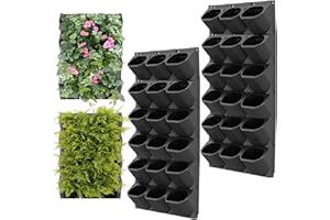CEIEVER Plante murale verticale suspendue, mur de plantes de jardin vertical avec 36 poches Sac de plantation mural pour cour, jardin, balcon, décoration de la maison