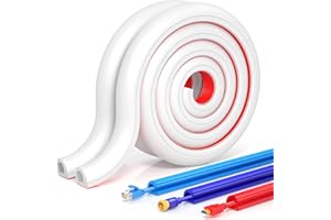 AOCII Canalina Passacavi Adesiva Da 4-Meter, Canalina Passacavi Muro Copricorda In Pc Morbido, Canaline Passacavi Da Muro Adesive, Per Home Ufficio, 10mm (w) x 10mm (h), Bianco