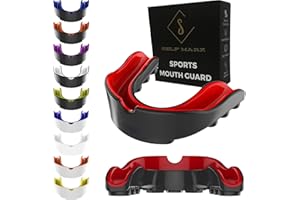 S SELF MARK Mouth Guard Gum Shield – Professional Mouth Guard for Contact Sports, Rugby, Martial Arts, Karate, Rugby, MMA, Boxing, Hockey, Football Flexible for Youth & Adult