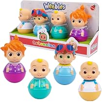 Weebles - WEC01 - Coffret de 4 personnages Cocomelon - Jouet d'éveil culbuto pour enfants dès 1