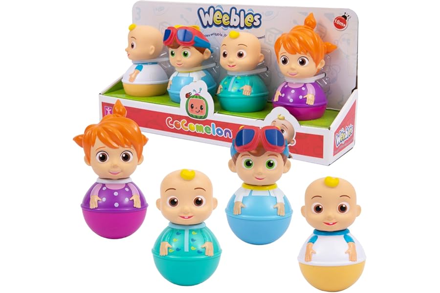 Weebles, 4 Cocomelon Characters, Culbuto, Early Learning Toy, Toy for Children from 1 Year, Gioch I Preziosi, WEC01